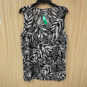 Catherines Black Print Top Size 1X 18/20